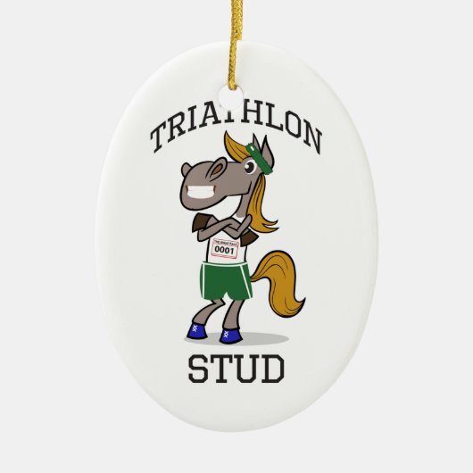 Triathlon Stud Keramisch Ornament (Voorkant)