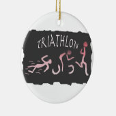 Triathlon Swim Bike run Abstract in zwart Keramisch Ornament (Rechts)