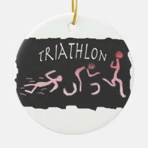 Triathlon Swim Bike run Abstract in zwart Keramisch Ornament
