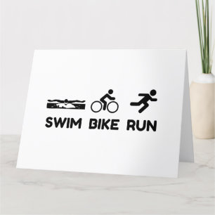 Triathlon Swim Bike Run Bedankkaart