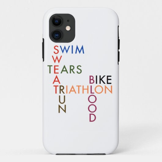 Triathlon Swim Bike run bloed Sweat Tears Case-Mate iPhone Case (Achterkant)