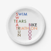 Triathlon Swim Bike run bloed Sweat Tears Papieren Bordje (Voorkant)
