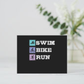 Triathlon Swim Bike Run Briefkaart (Staand voorkant)