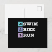 Triathlon Swim Bike Run Briefkaart (Voorkant / Achterkant)
