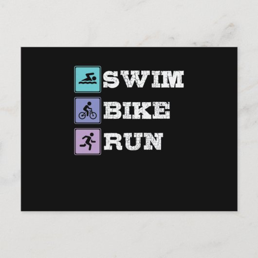 Triathlon Swim Bike Run Briefkaart (Voorkant)