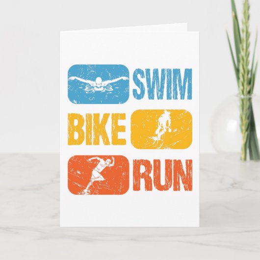 Triathlon - Swim Bike run Feestdagen Kaart (Voorkant)