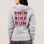 Triathlon - Swim, Bike, run, Funny Triathlete Hoodie (Achterkant)