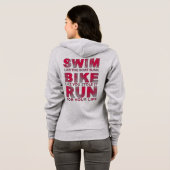 Triathlon - Swim, Bike, run, Funny Triathlete Hoodie (Achterkant volledig)