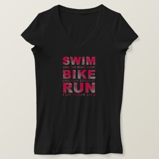 Triathlon - Swim, Bike, run, Funny Triathlete T-shirt (Design voorkant)