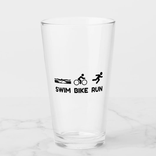 Triathlon Swim Bike Run Glas (Voorkant)