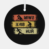 Triathlon - Swim Bike run Glas Ornament (Achterkant)
