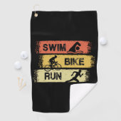 Triathlon - Swim Bike run Golfhanddoek (Insitu)
