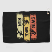 Triathlon - Swim Bike run Golfhanddoek (Horizontaal)