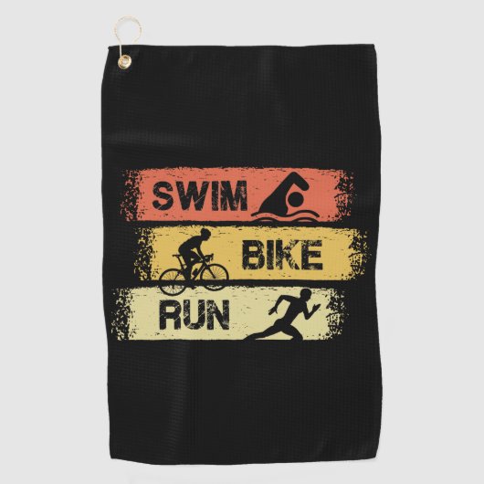 Triathlon - Swim Bike run Golfhanddoek (Voorkant)