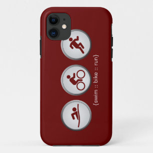 Triathlon Swim-Bike-run iPhone 5 Hoesje (maroon)