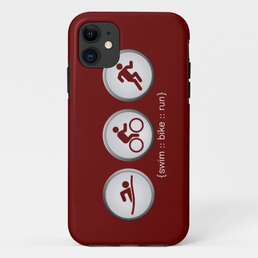 Triathlon Swim-Bike-run iPhone 5 Hoesje (maroon) (Achterkant)