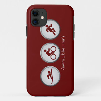 Triathlon Swim-Bike-Run iPhone 5 Hoesje (wijnrood)