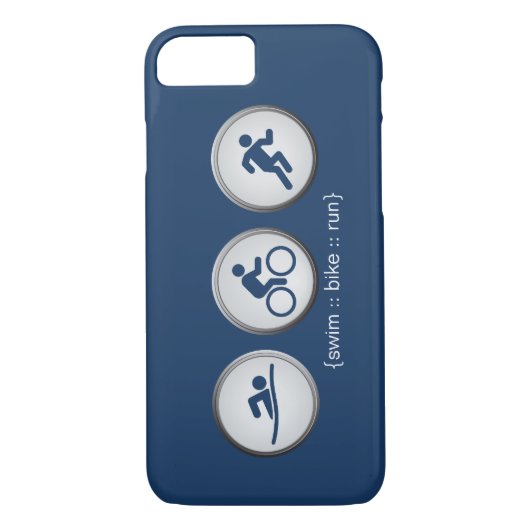 Triathlon Swim-Bike-run iPhone 7 hoesje (marine) (Achterkant)