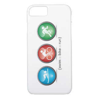 Triathlon Swim-Bike-run iPhone 7 hoesje (wit)