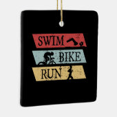 Triathlon - Swim Bike run Keramisch Ornament (Rechts)