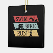 Triathlon - Swim Bike run Keramisch Ornament (Links)