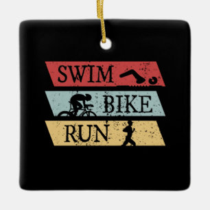 Triathlon - Swim Bike run Keramisch Ornament