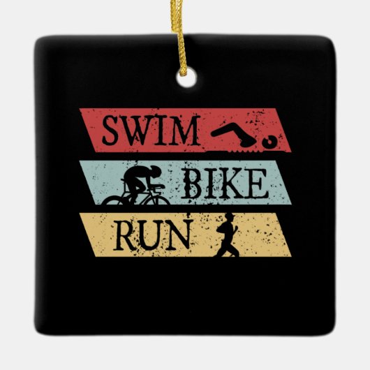 Triathlon - Swim Bike run Keramisch Ornament (Voorkant)