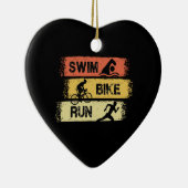 Triathlon - Swim Bike run Keramisch Ornament (Rechts)