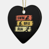 Triathlon - Swim Bike run Keramisch Ornament (Links)