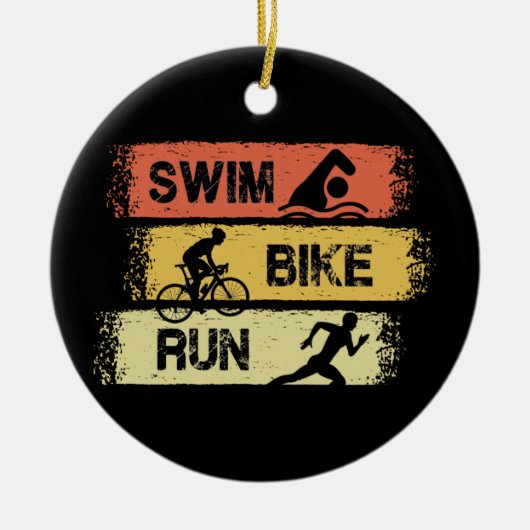 Triathlon - Swim Bike run Keramisch Ornament (Voorkant)
