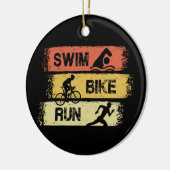 Triathlon - Swim Bike run Keramisch Ornament (Links)
