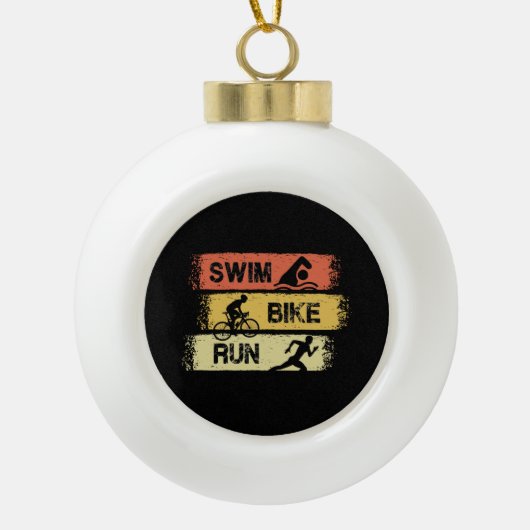 Triathlon - Swim Bike run Keramische Bal Ornament (Voorkant)