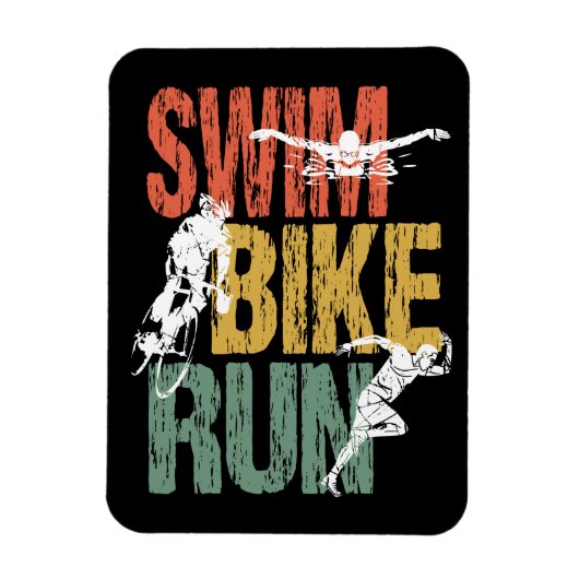 Triathlon Swim Bike Run Magneet (Verticaal)