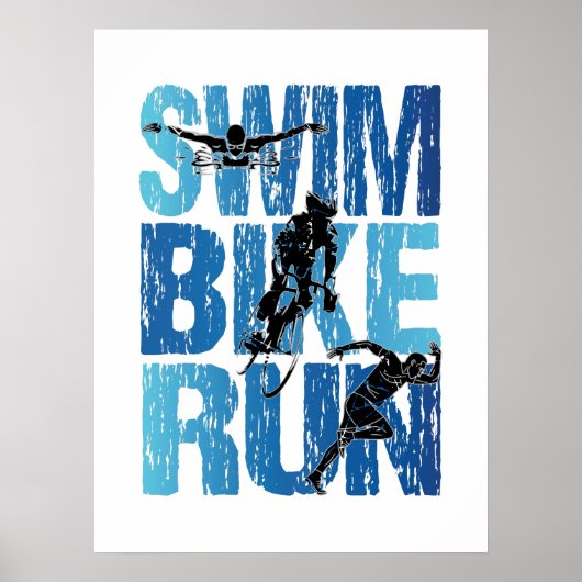 Triathlon - Swim Bike run Poster (Voorkant)