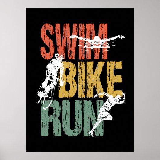 Triathlon Swim Bike Run Poster (Voorkant)