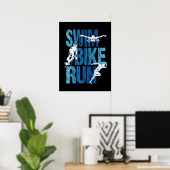 Triathlon - Swim Bike run Poster (Thuiskantoor)
