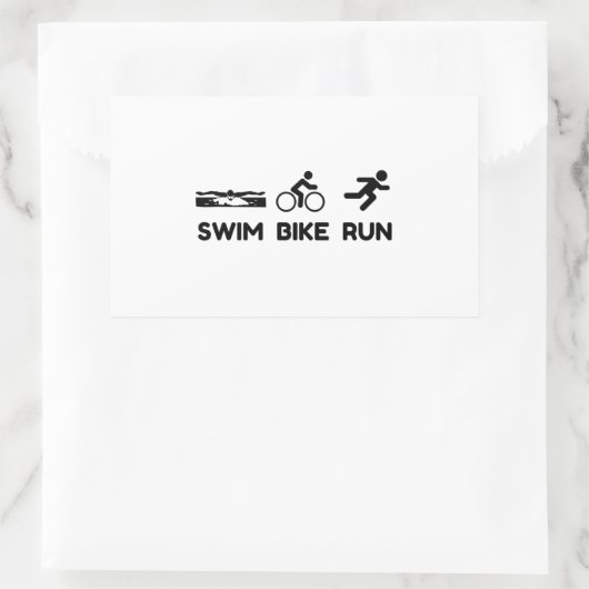 Triathlon Swim Bike Run Rechthoekige Sticker (Tas)