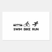 Triathlon Swim Bike Run Rechthoekige Sticker (Voorkant)