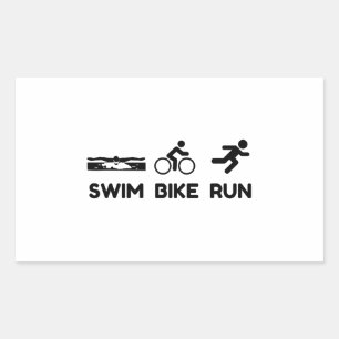Triathlon Swim Bike Run Rechthoekige Sticker