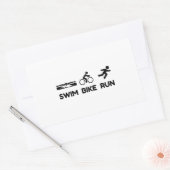 Triathlon Swim Bike Run Rechthoekige Sticker (Envelop)