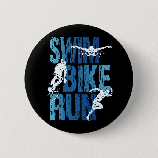 Triathlon - Swim Bike run Ronde Button 5,7 Cm (Voorkant)
