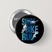 Triathlon - Swim Bike run Ronde Button 5,7 Cm (Voorkant /achterkant)