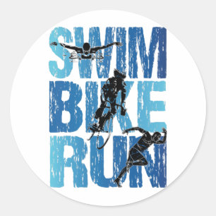 Triathlon - Swim Bike run Ronde Sticker