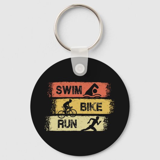 Triathlon - Swim Bike run Sleutelhanger (Voorkant)