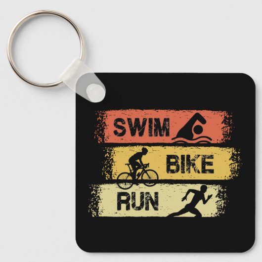 Triathlon - Swim Bike run Sleutelhanger (Voorkant)