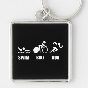 Triathlon Swim Bike Run Sleutelhanger