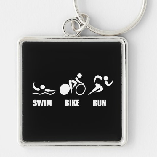 Triathlon Swim Bike Run Sleutelhanger (Voorkant)