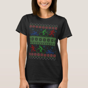 Triathlon Swim Bike run Ugly kerstSweater T-shirt