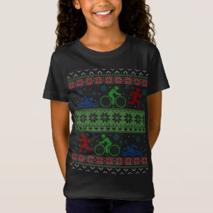 Triathlon Swim Bike run Ugly kerstSweater T-shirt