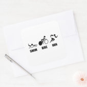 Triathlon Swim Bike Run Vierkante Sticker (Envelop)